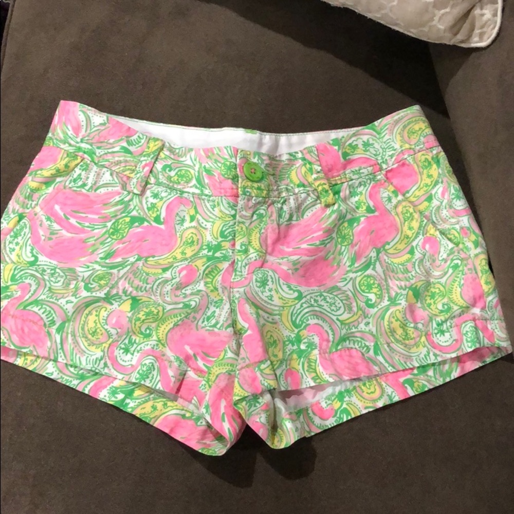 Colorful Flamingo Print Women's Shorts